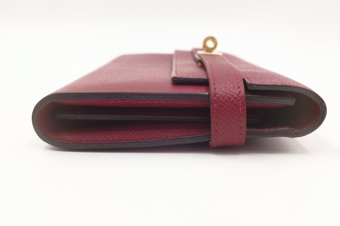 Hermes Kelly Wallet in Rouge Epsom Leather