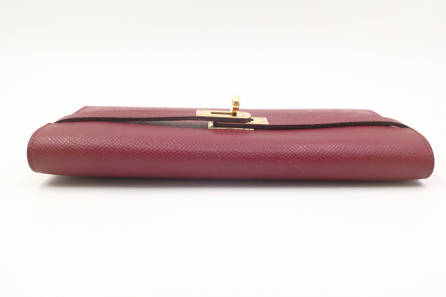 Hermes Kelly Wallet in Rouge Epsom Leather