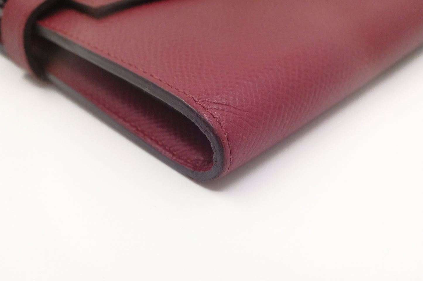 Hermes Kelly Wallet in Rouge Epsom Leather