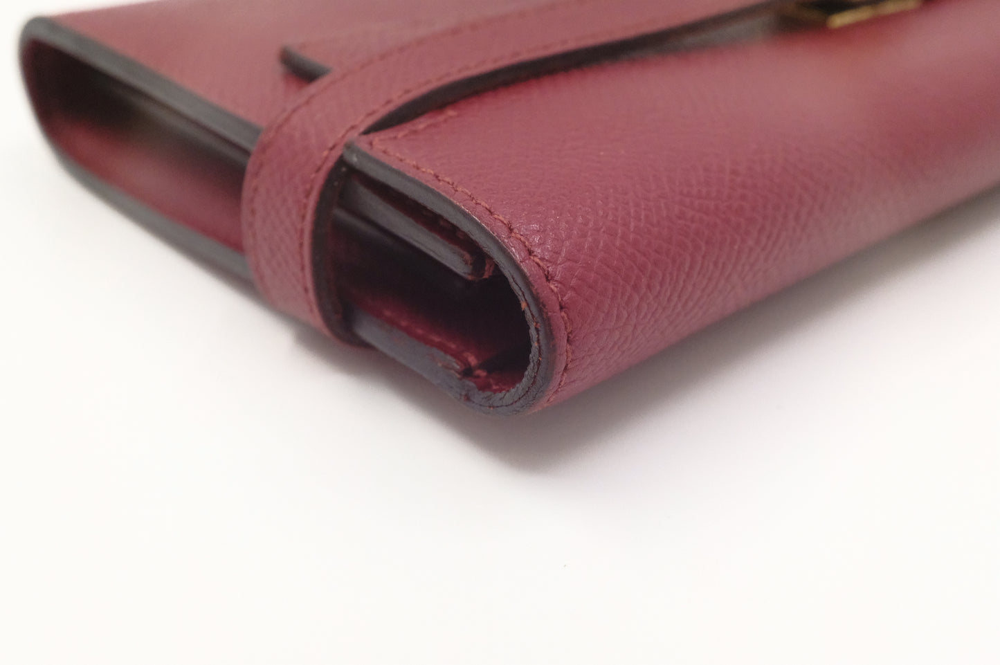 Hermes Kelly Wallet in Rouge Epsom Leather