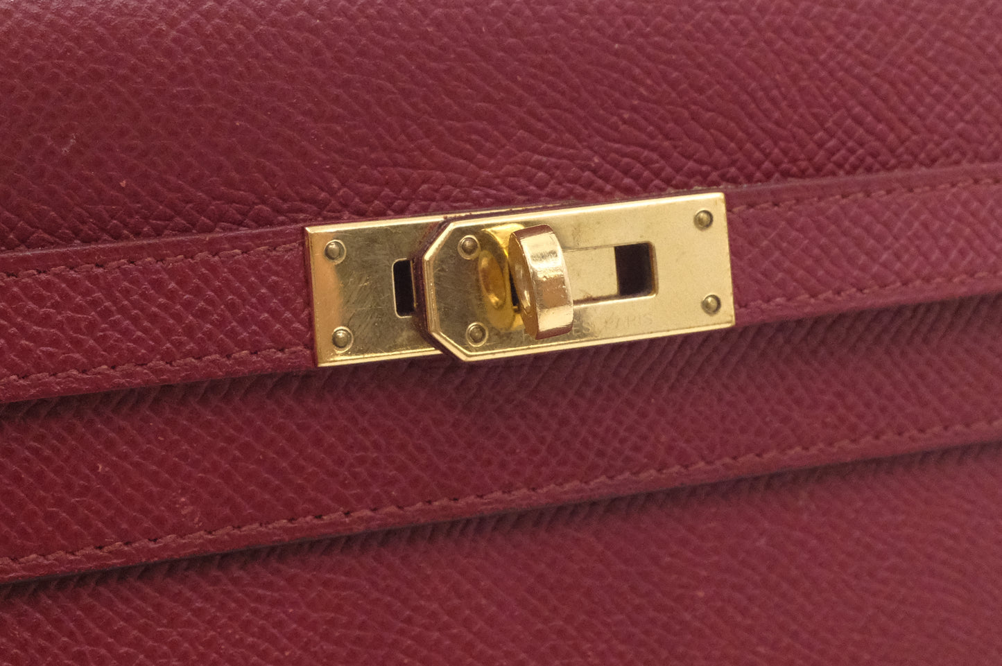 Hermes Kelly Wallet in Rouge Epsom Leather