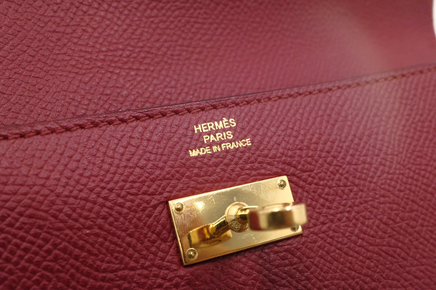 Hermes Kelly Wallet in Rouge Epsom Leather
