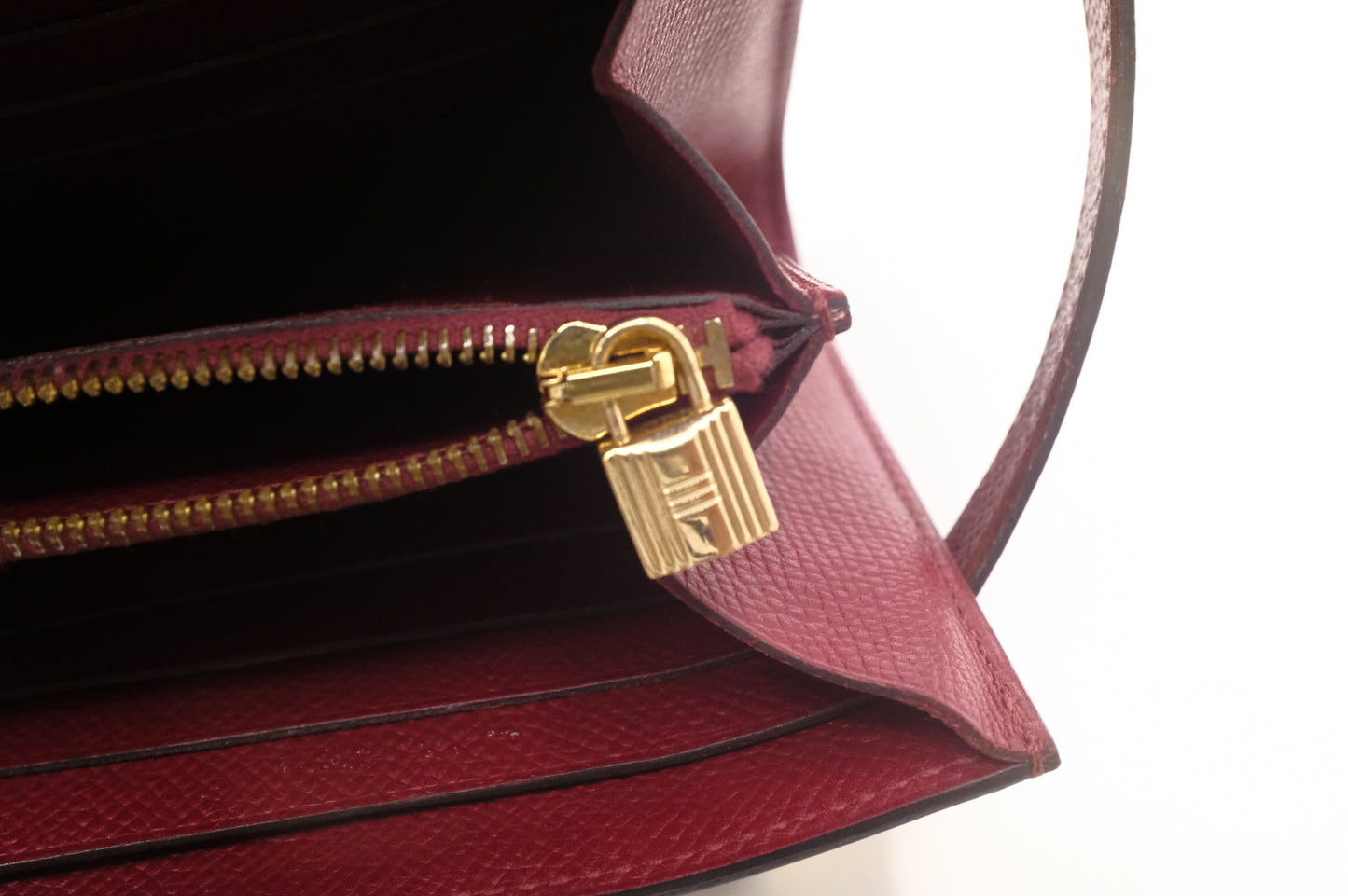 Hermes Kelly Wallet in Rouge Epsom Leather
