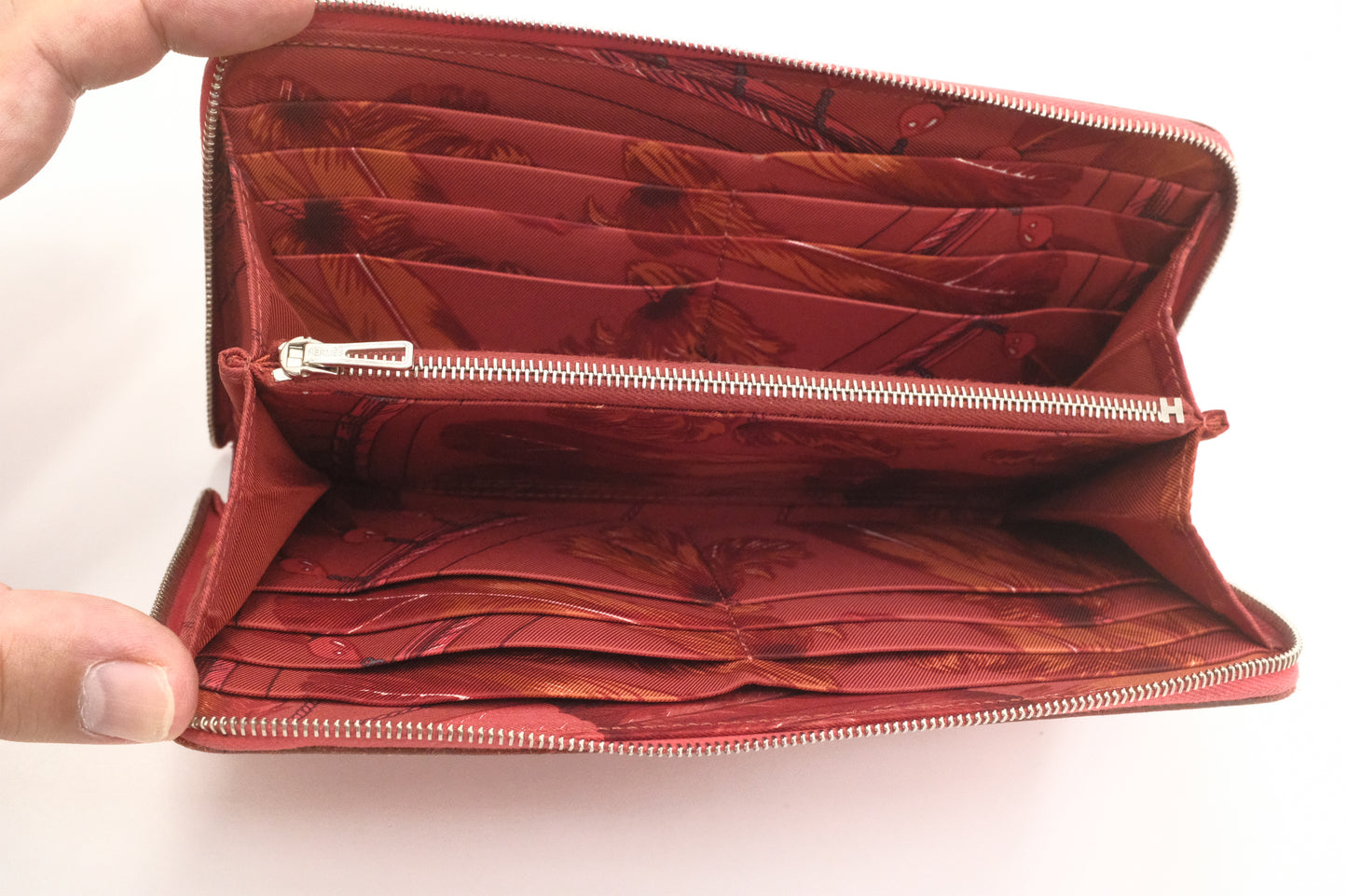 Hermes Silk'in Zippy Wallet in Rose Jaipur Epsom Leather