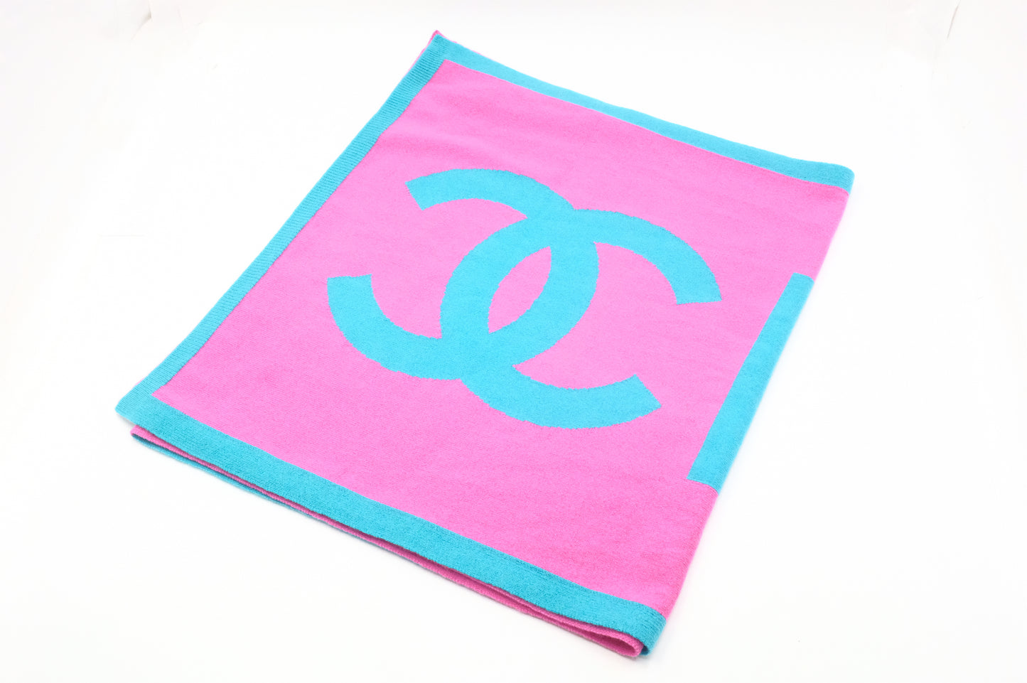 Chanel Scarf in Pink and Blue Cashmere