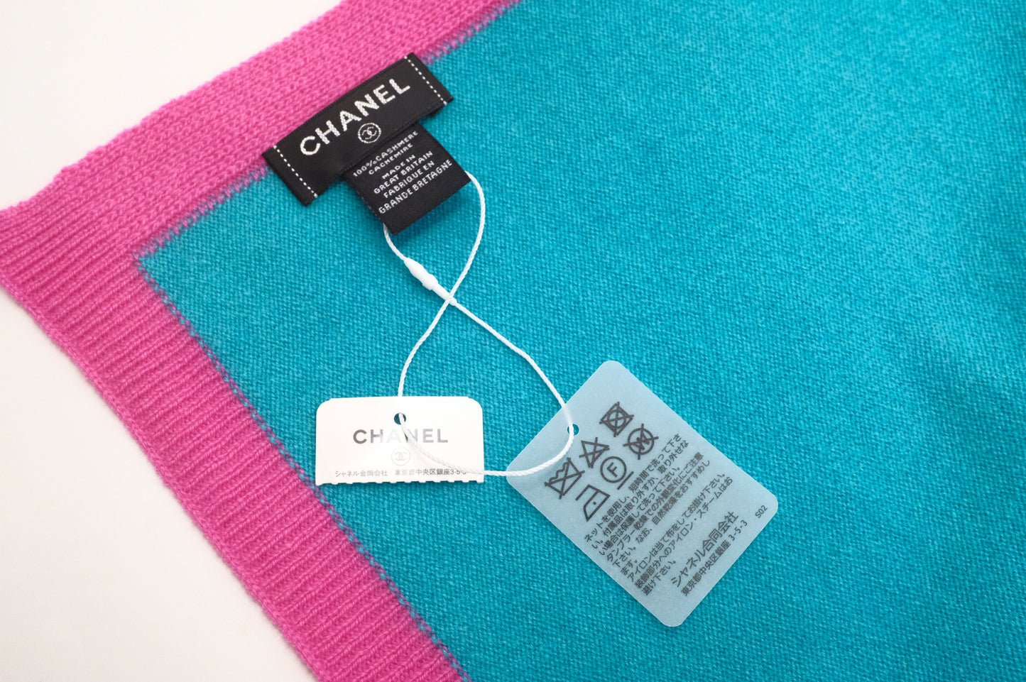 Chanel Scarf in Pink and Blue Cashmere