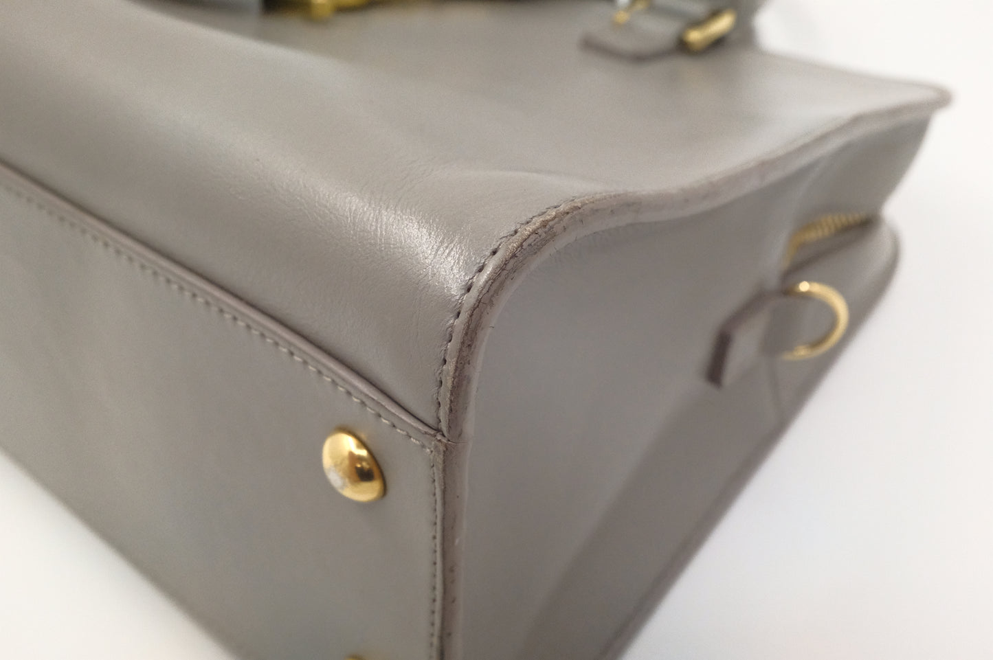 YSL Saint Laurent Baby Cabas in Gray Leather