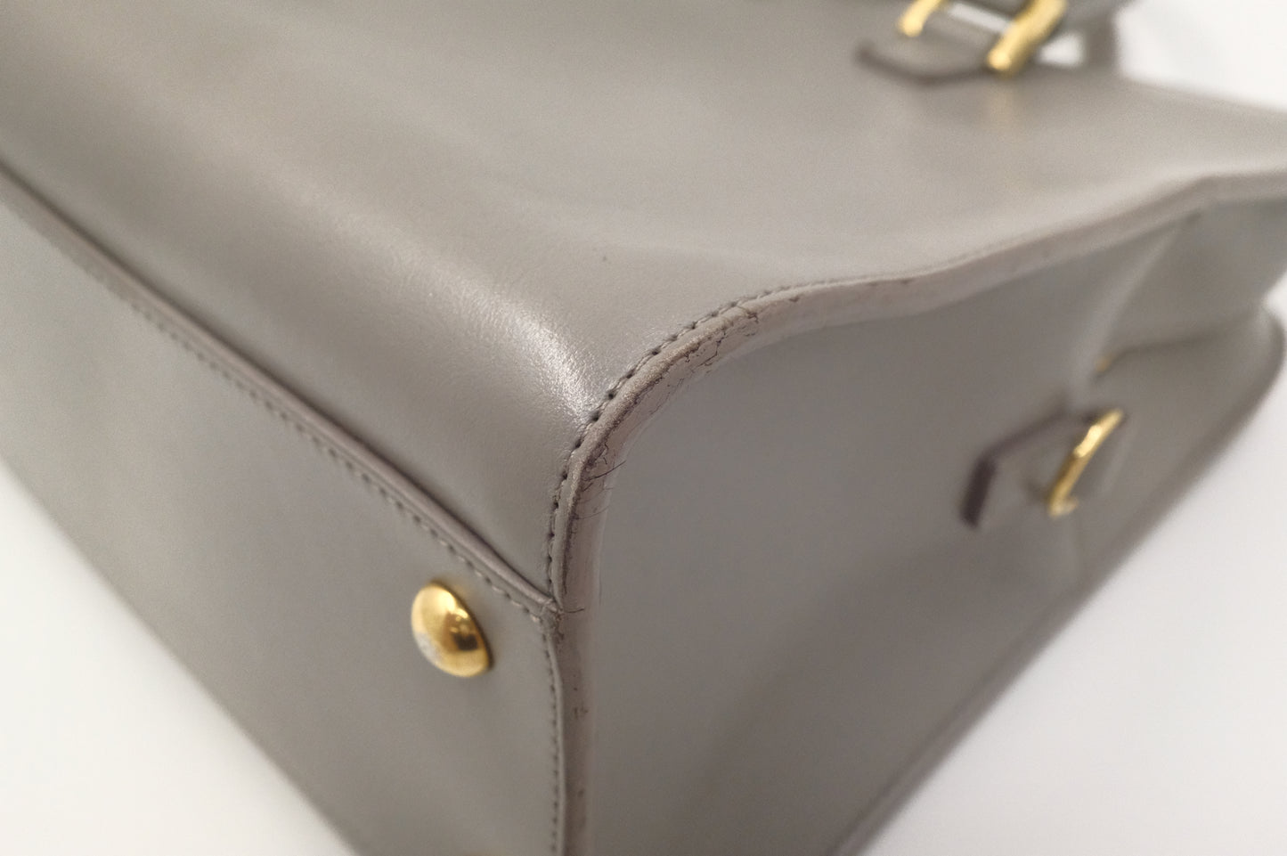 YSL Saint Laurent Baby Cabas in Gray Leather