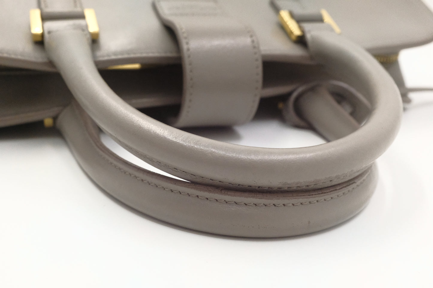 YSL Saint Laurent Baby Cabas in Gray Leather