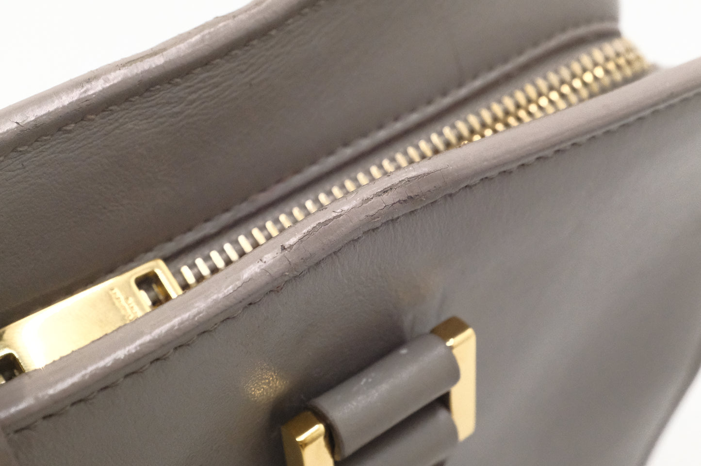 YSL Saint Laurent Baby Cabas in Gray Leather