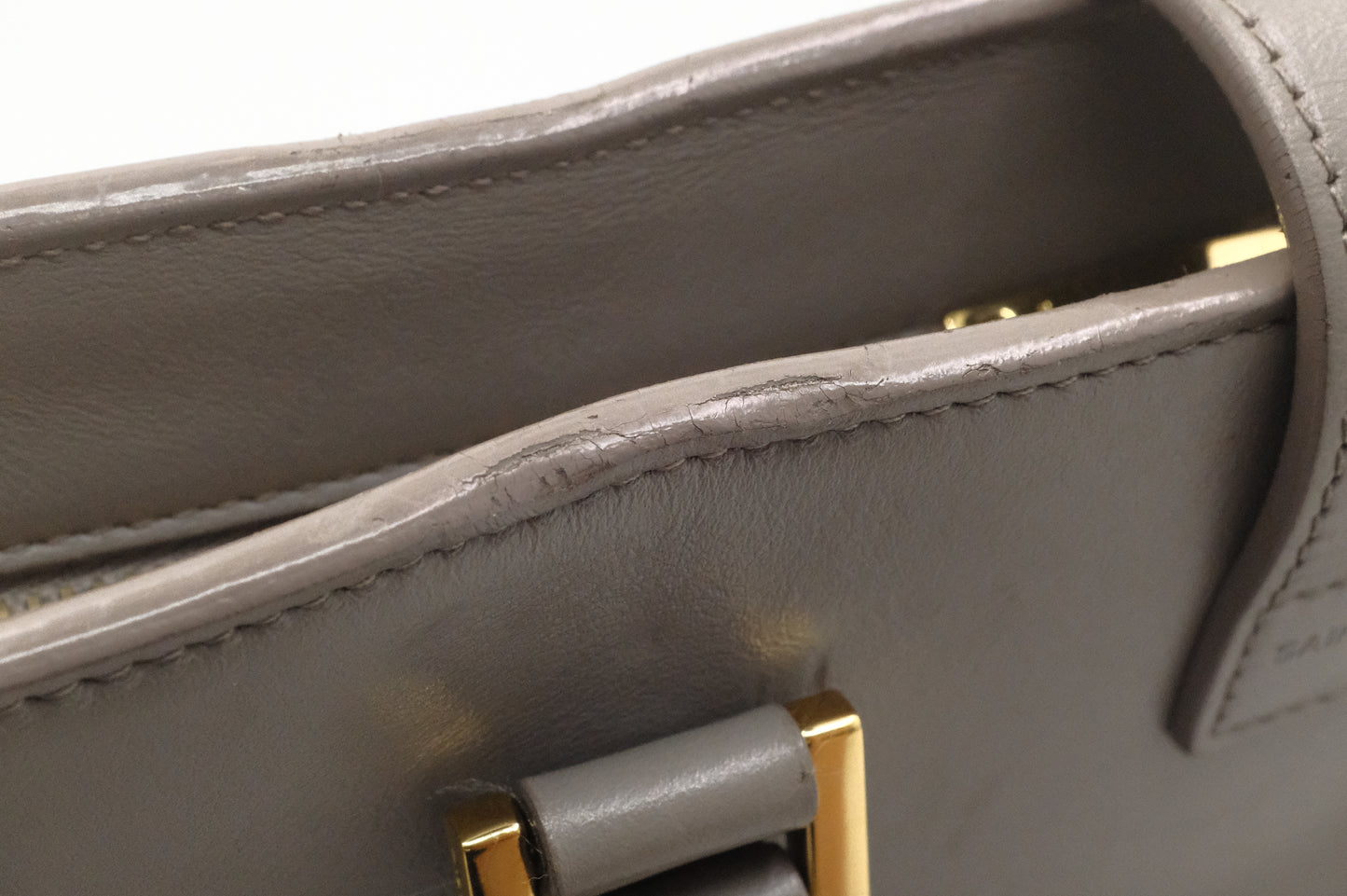 YSL Saint Laurent Baby Cabas in Gray Leather