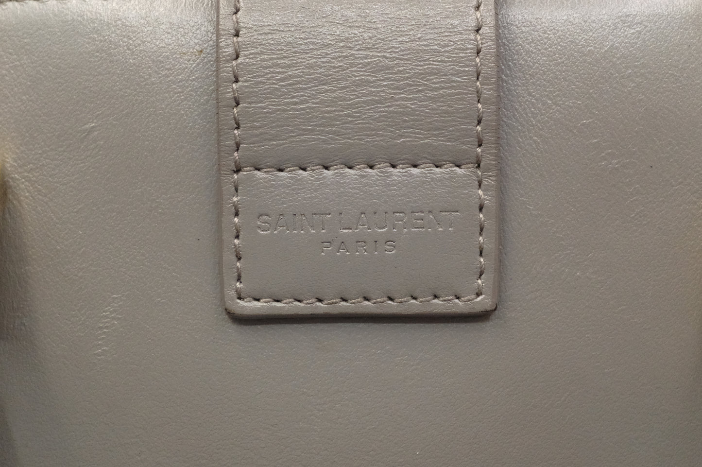 YSL Saint Laurent Baby Cabas in Gray Leather