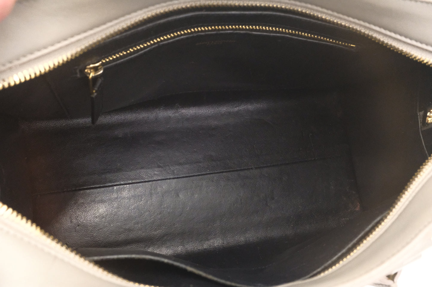 YSL Saint Laurent Baby Cabas in Gray Leather