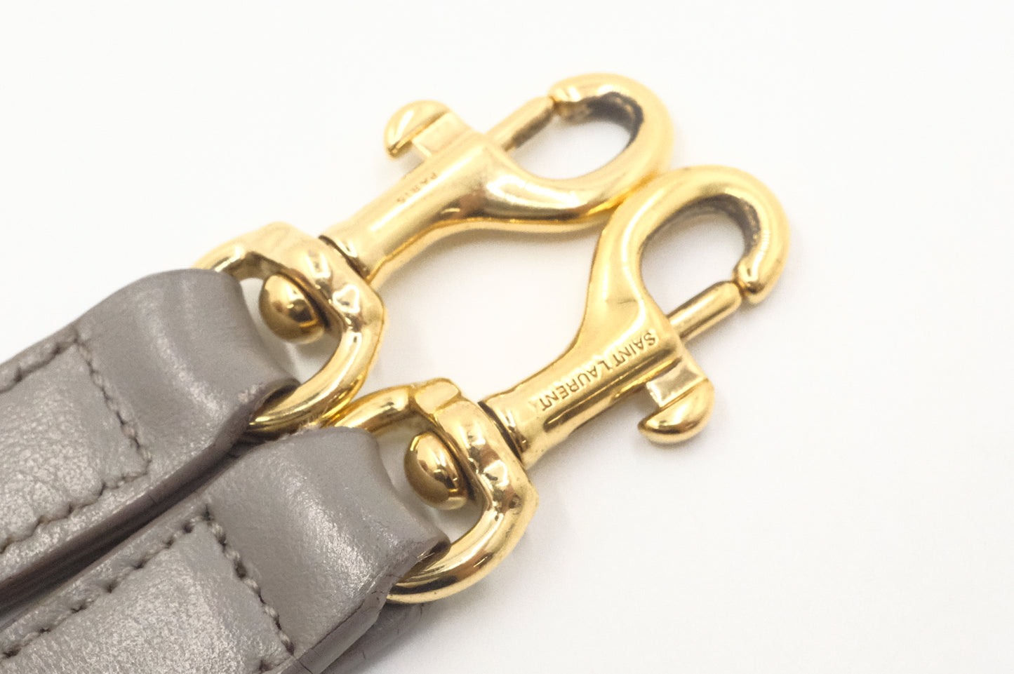 YSL Saint Laurent Baby Cabas in Gray Leather