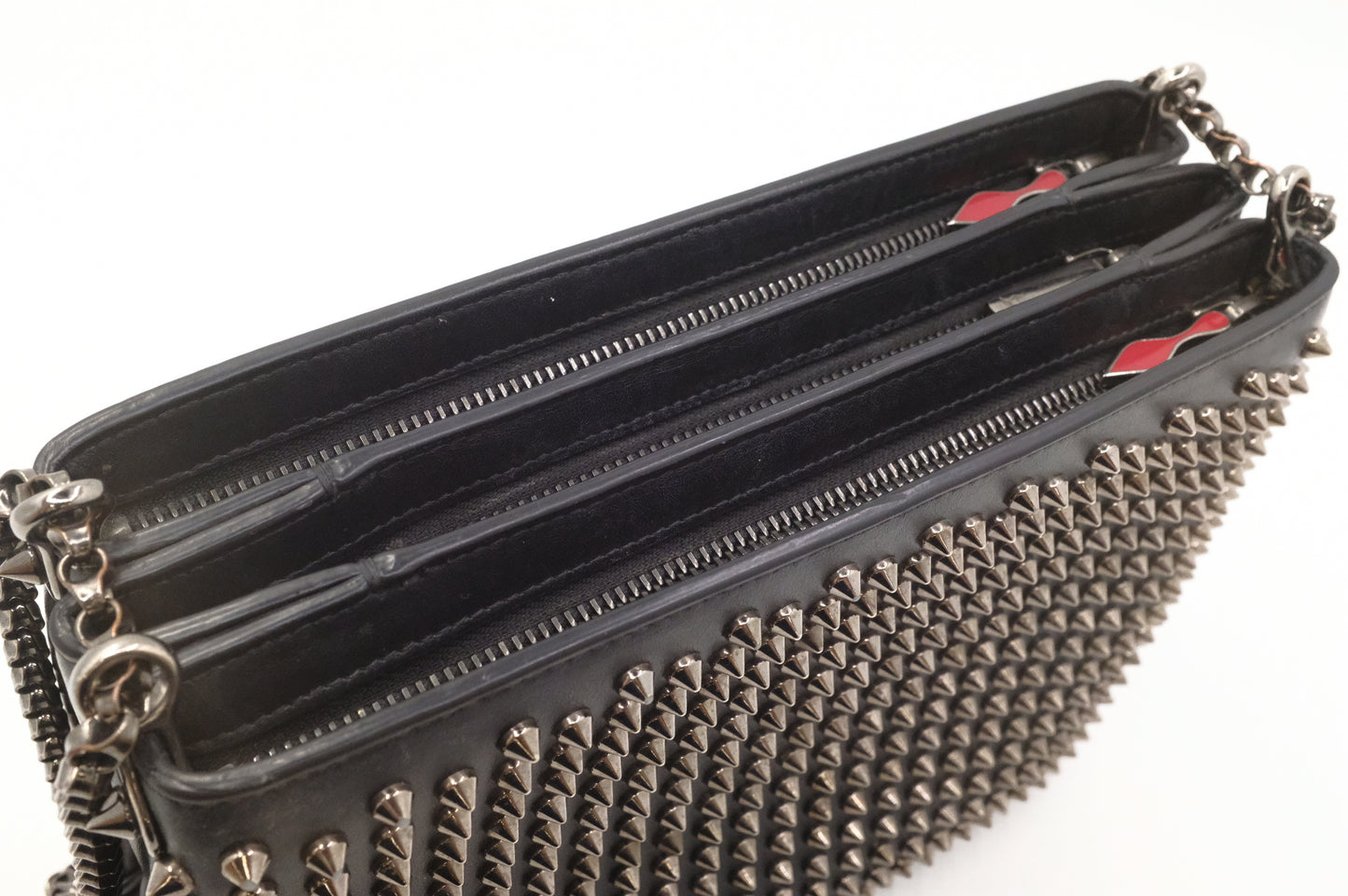 Louboutin Trilby Shoulder Bag in Black Studded Leather