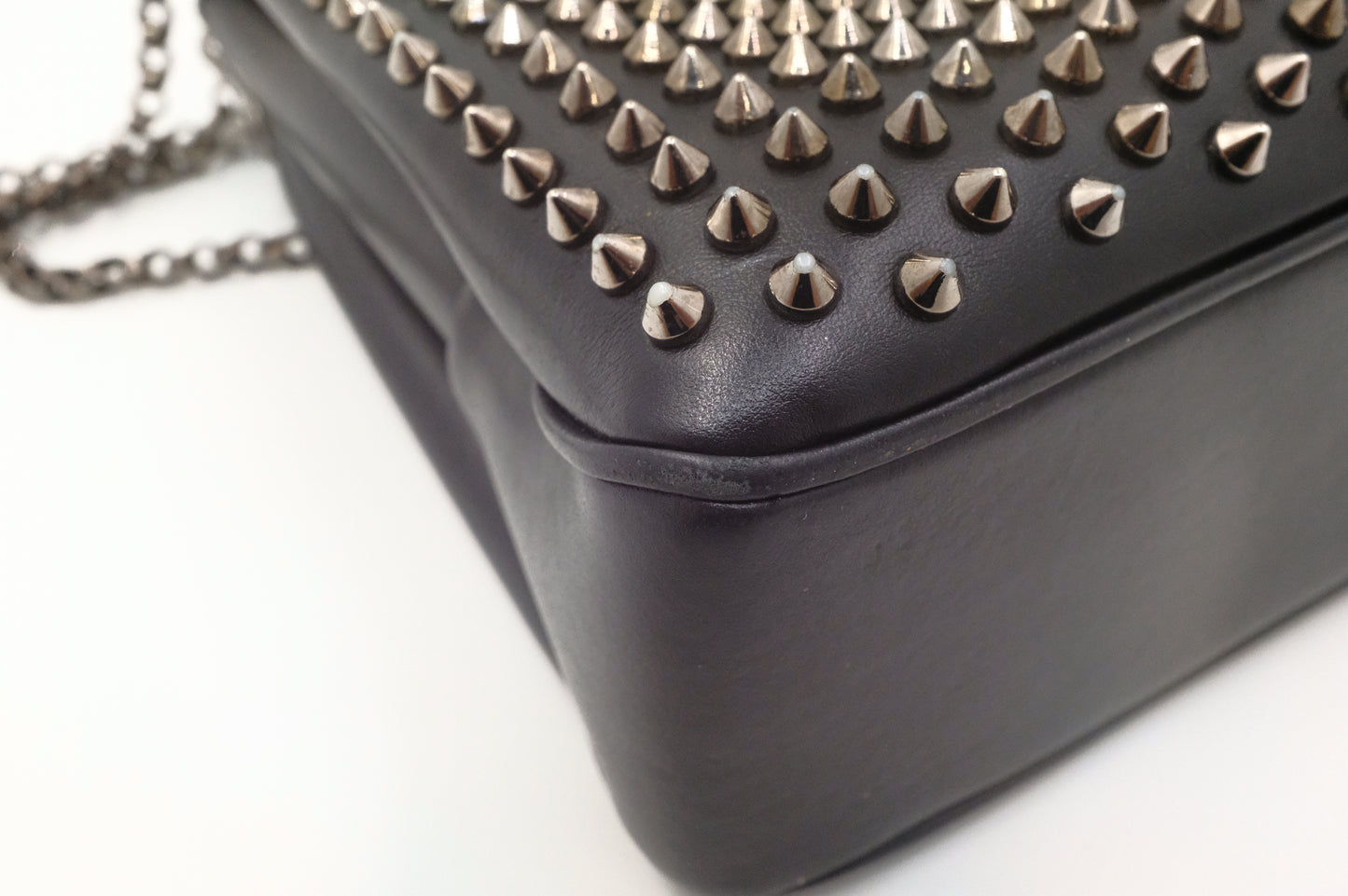 Louboutin Trilby Shoulder Bag in Black Studded Leather