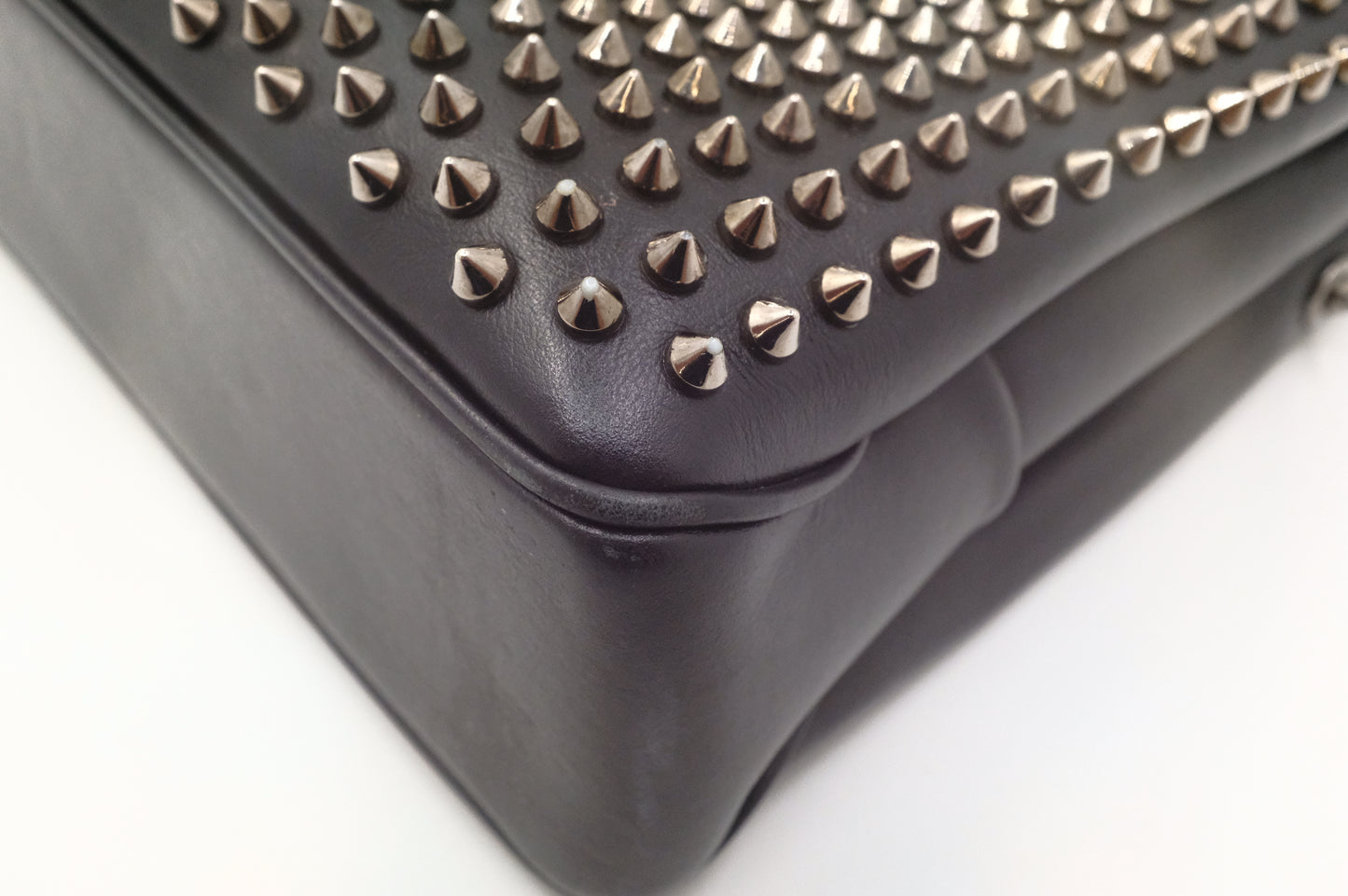 Louboutin Trilby Shoulder Bag in Black Studded Leather