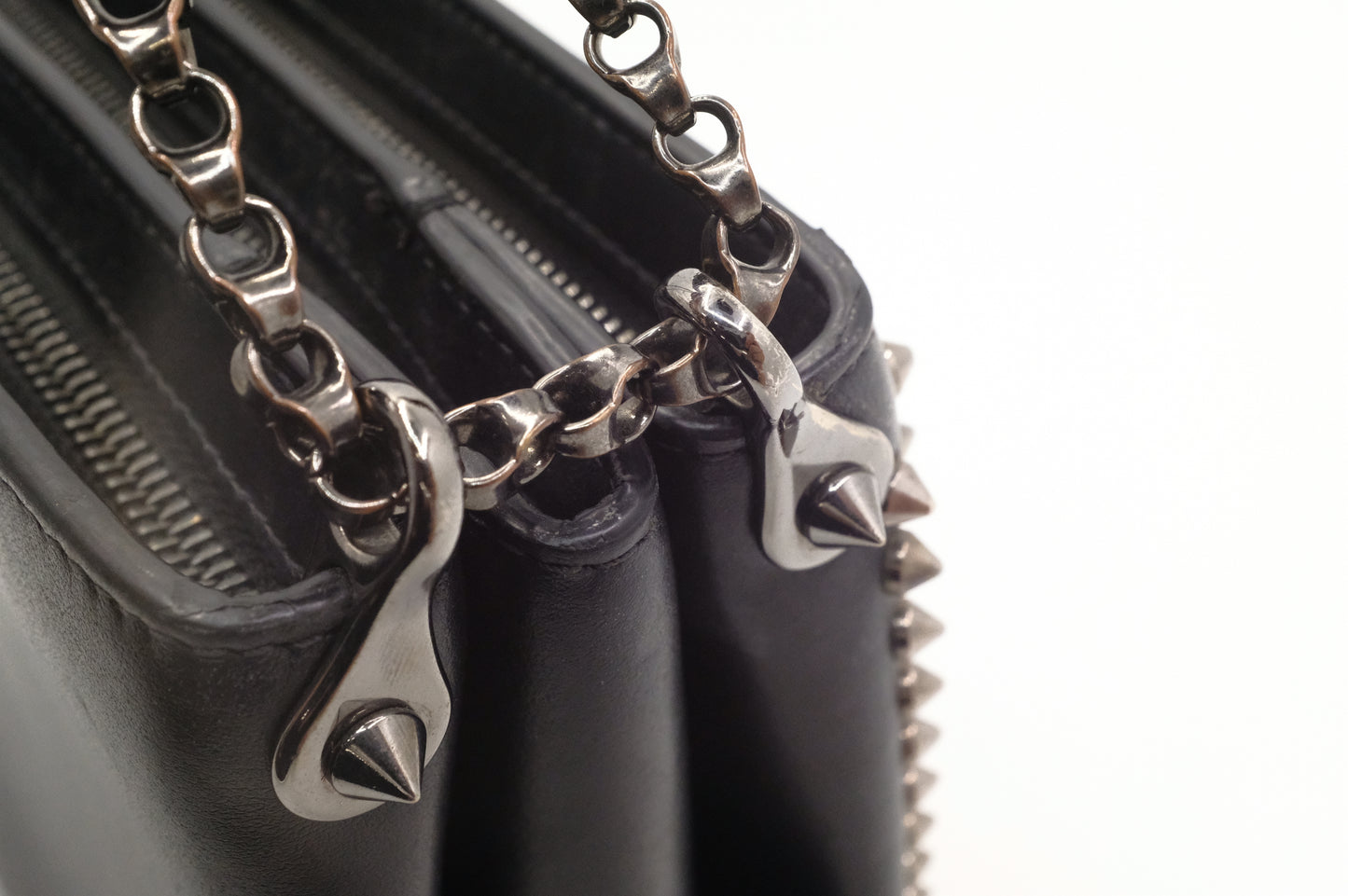 Louboutin Trilby Shoulder Bag in Black Studded Leather