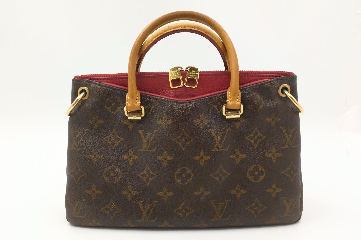 Louis Vuitton Pallas BB in Monogram Canvas & Red Leather