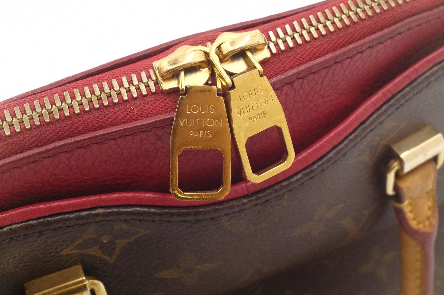 Louis Vuitton Pallas BB in Monogram Canvas & Red Leather
