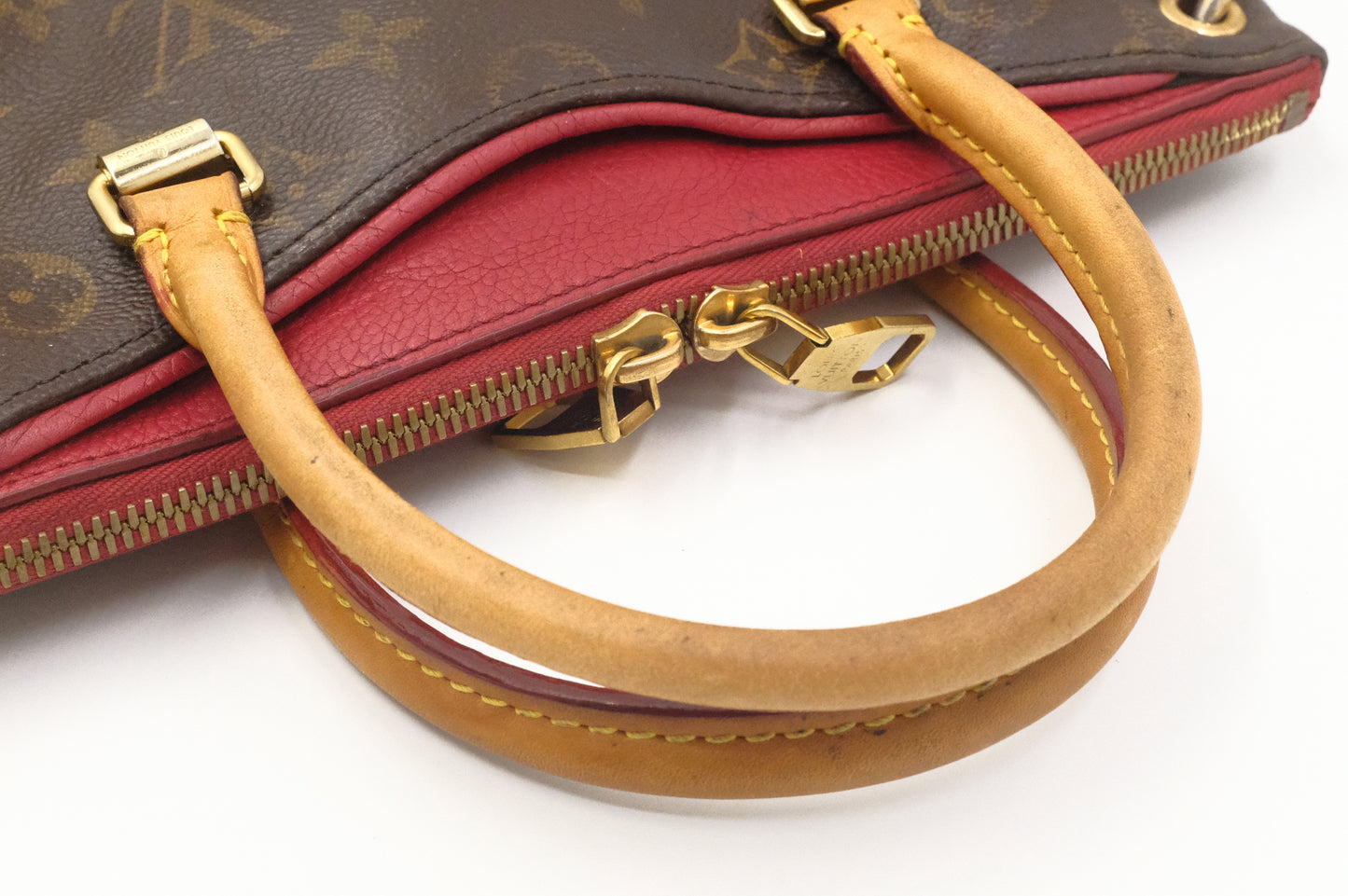 Louis Vuitton Pallas BB in Monogram Canvas & Red Leather