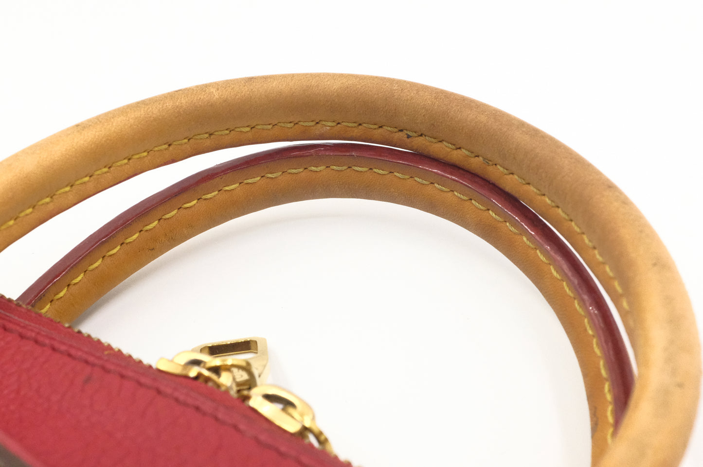 Louis Vuitton Pallas BB in Monogram Canvas & Red Leather