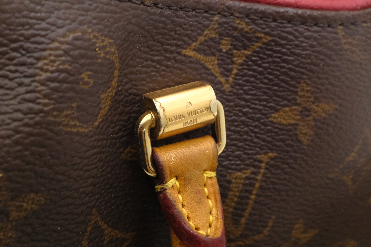 Louis Vuitton Pallas BB in Monogram Canvas & Red Leather