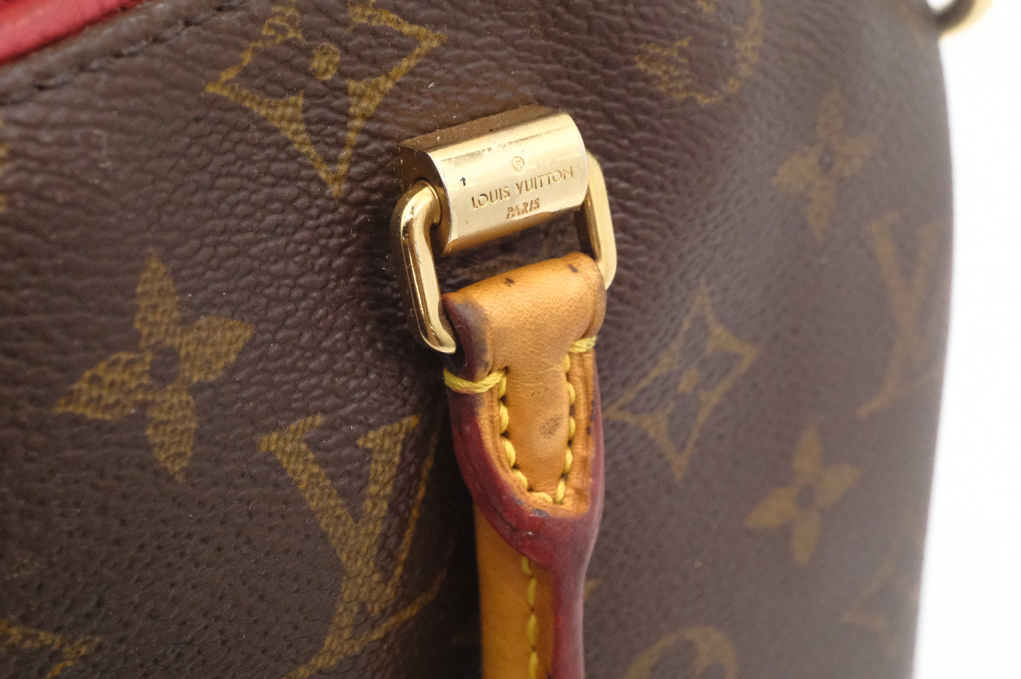 Louis Vuitton Pallas BB in Monogram Canvas & Red Leather
