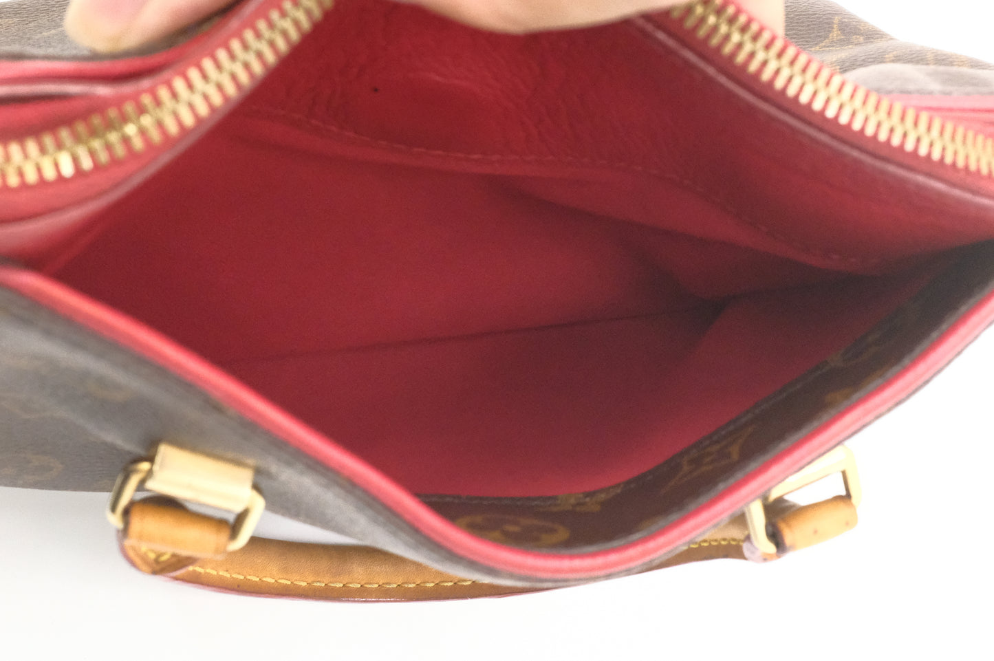 Louis Vuitton Pallas BB in Monogram Canvas & Red Leather