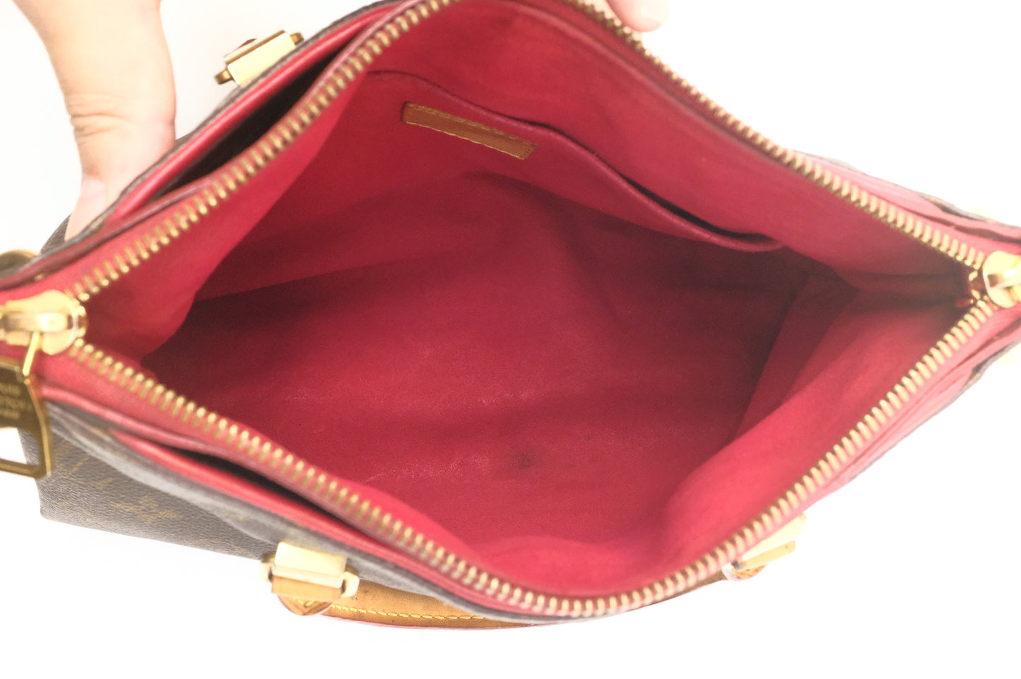 Louis Vuitton Pallas BB in Monogram Canvas & Red Leather
