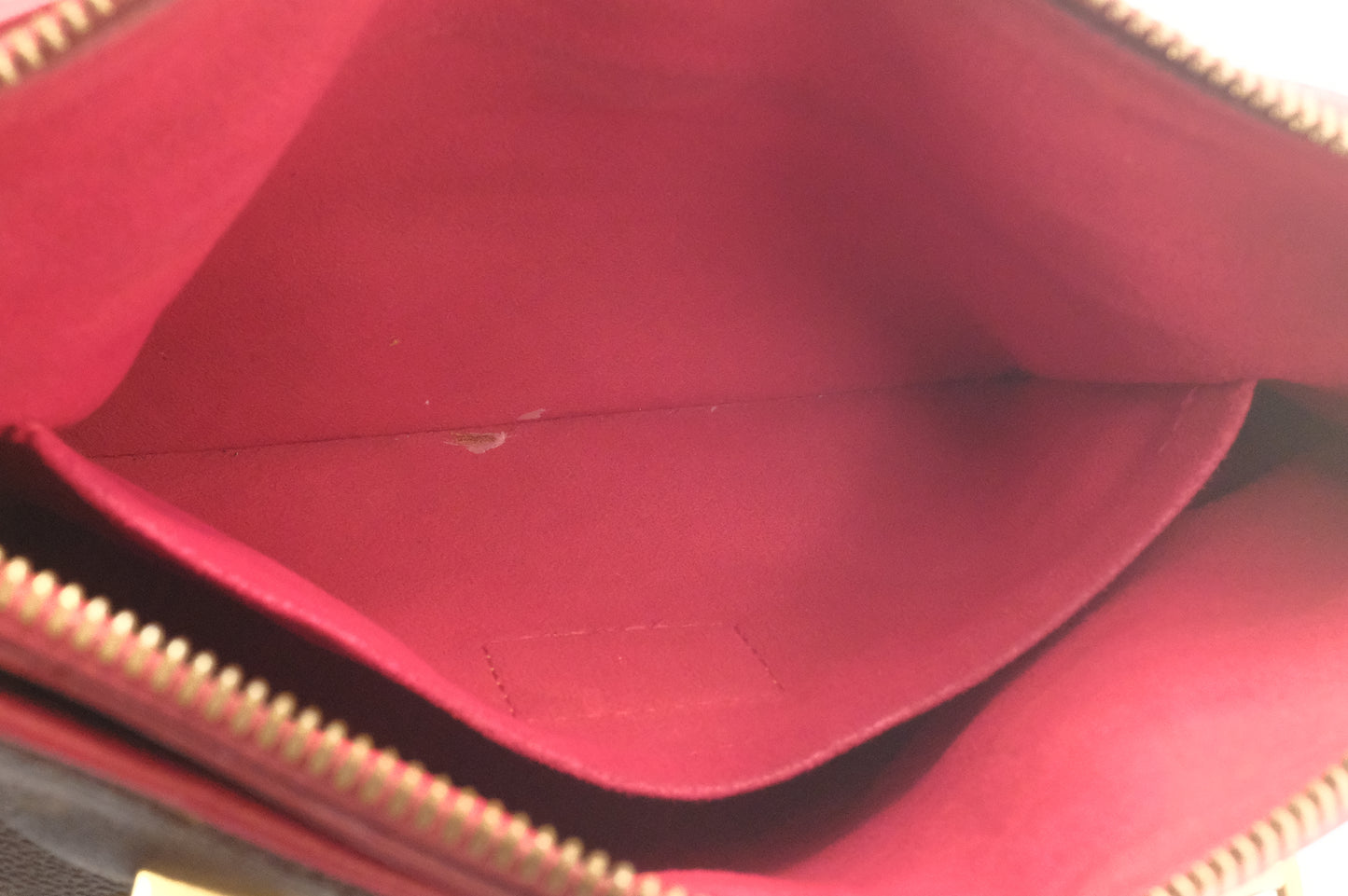 Louis Vuitton Pallas BB in Monogram Canvas & Red Leather