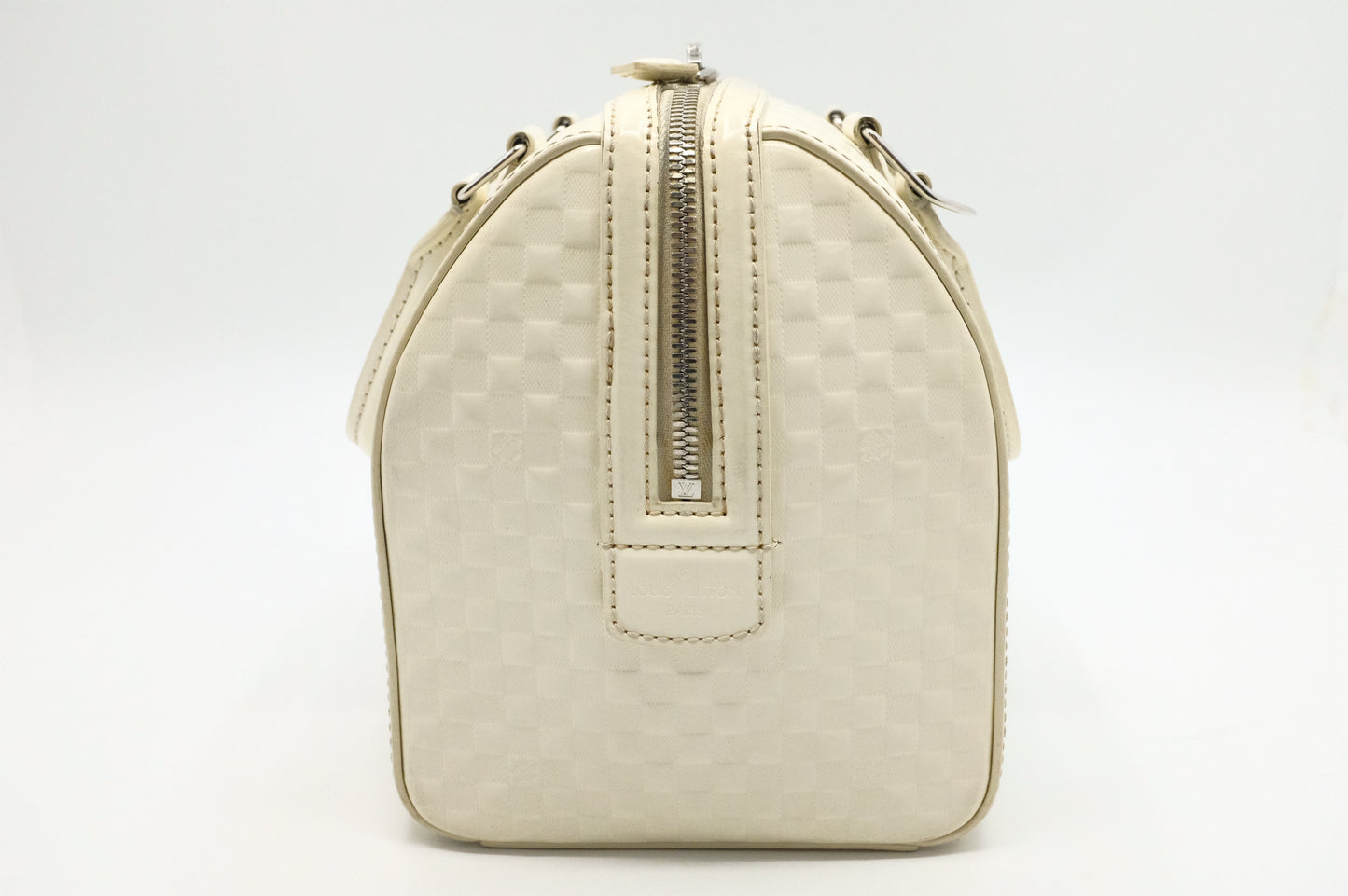 Louis Vuitton Speedy Cube in White Damier Facette Leather