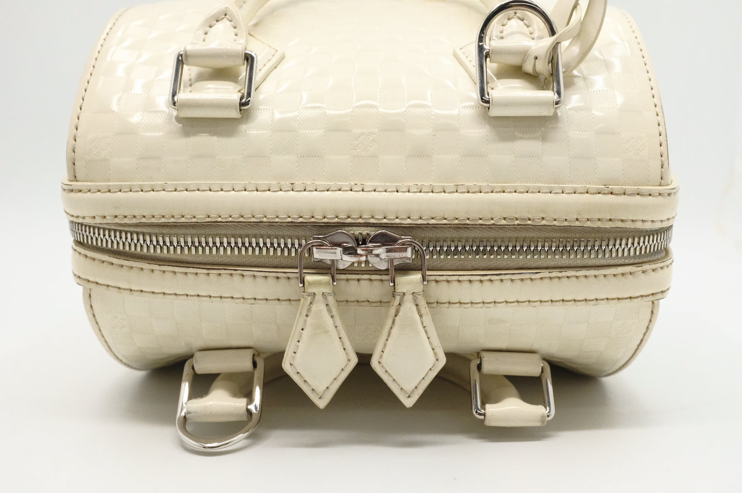 Louis Vuitton Speedy Cube in White Damier Facette Leather