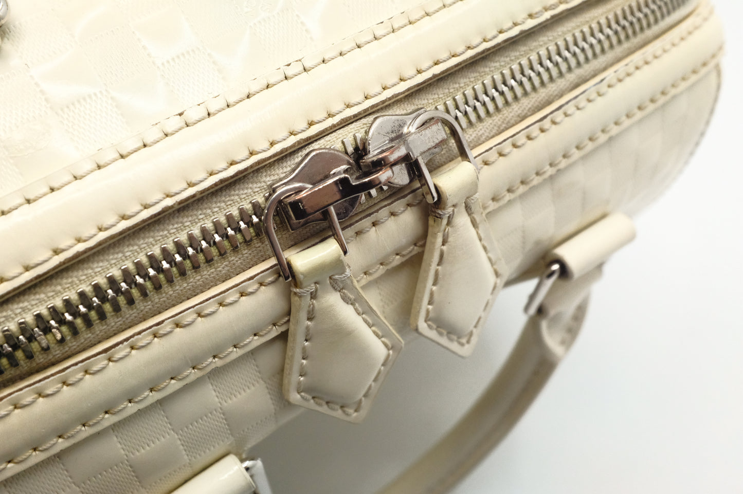 Louis Vuitton Speedy Cube in White Damier Facette Leather