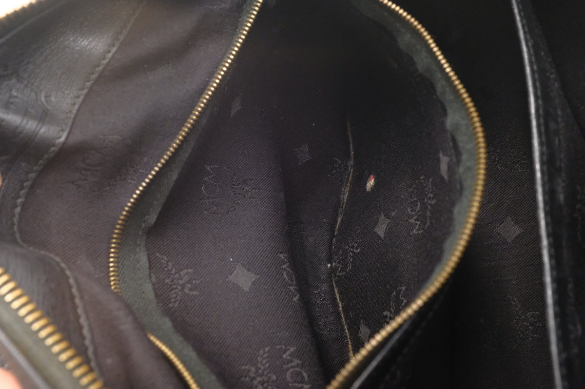 MCM Boston Bag in Black Canvas