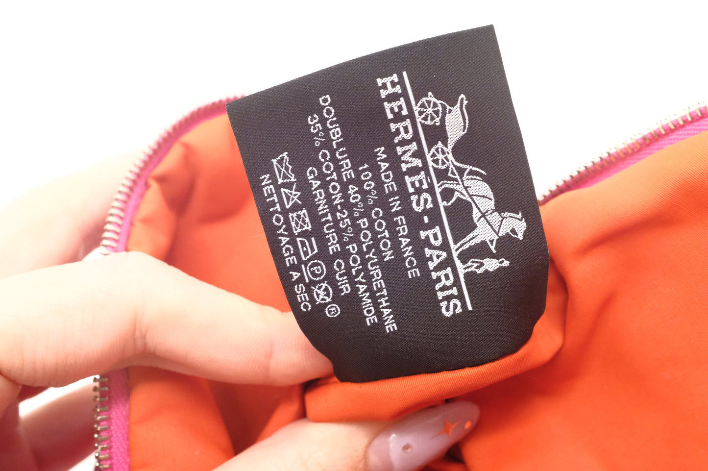 Hermes Mini Bolide Pouch in Pink Canvas