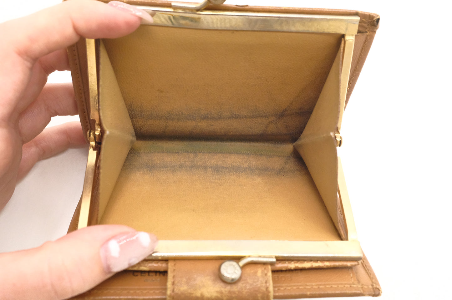 Celine Bifold Wallet in Beige Macadam Canvas