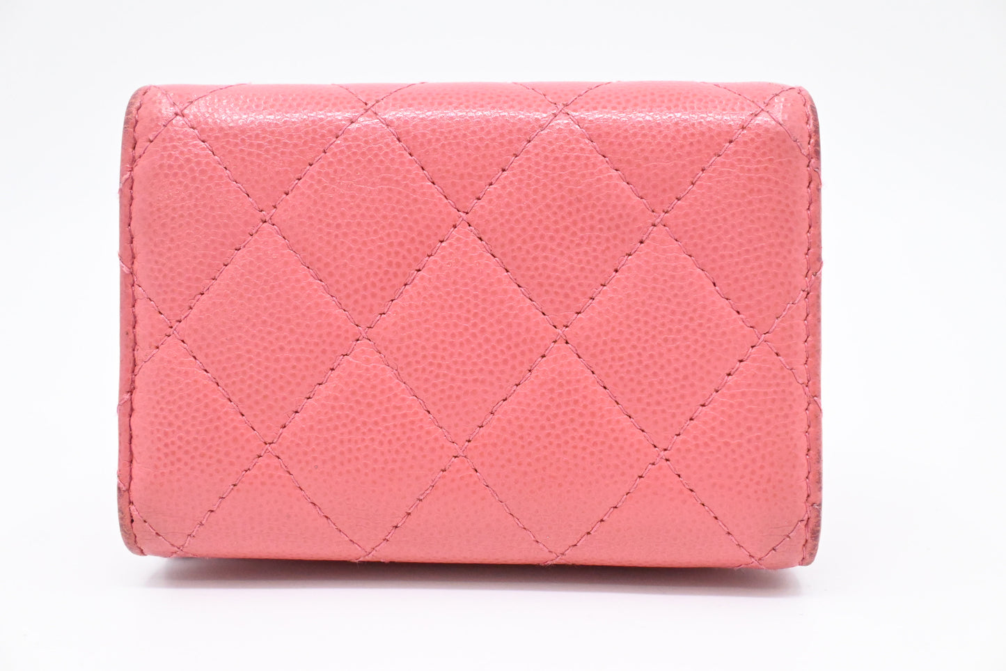 Chanel Compact Wallet in Pink Caviar Matelasse Leather
