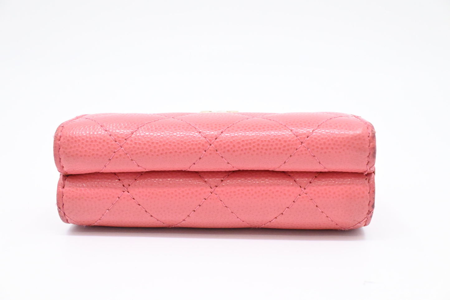 Chanel Compact Wallet in Pink Caviar Matelasse Leather