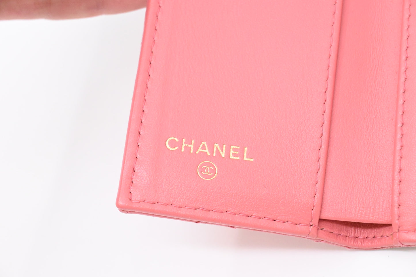 Chanel Compact Wallet in Pink Caviar Matelasse Leather