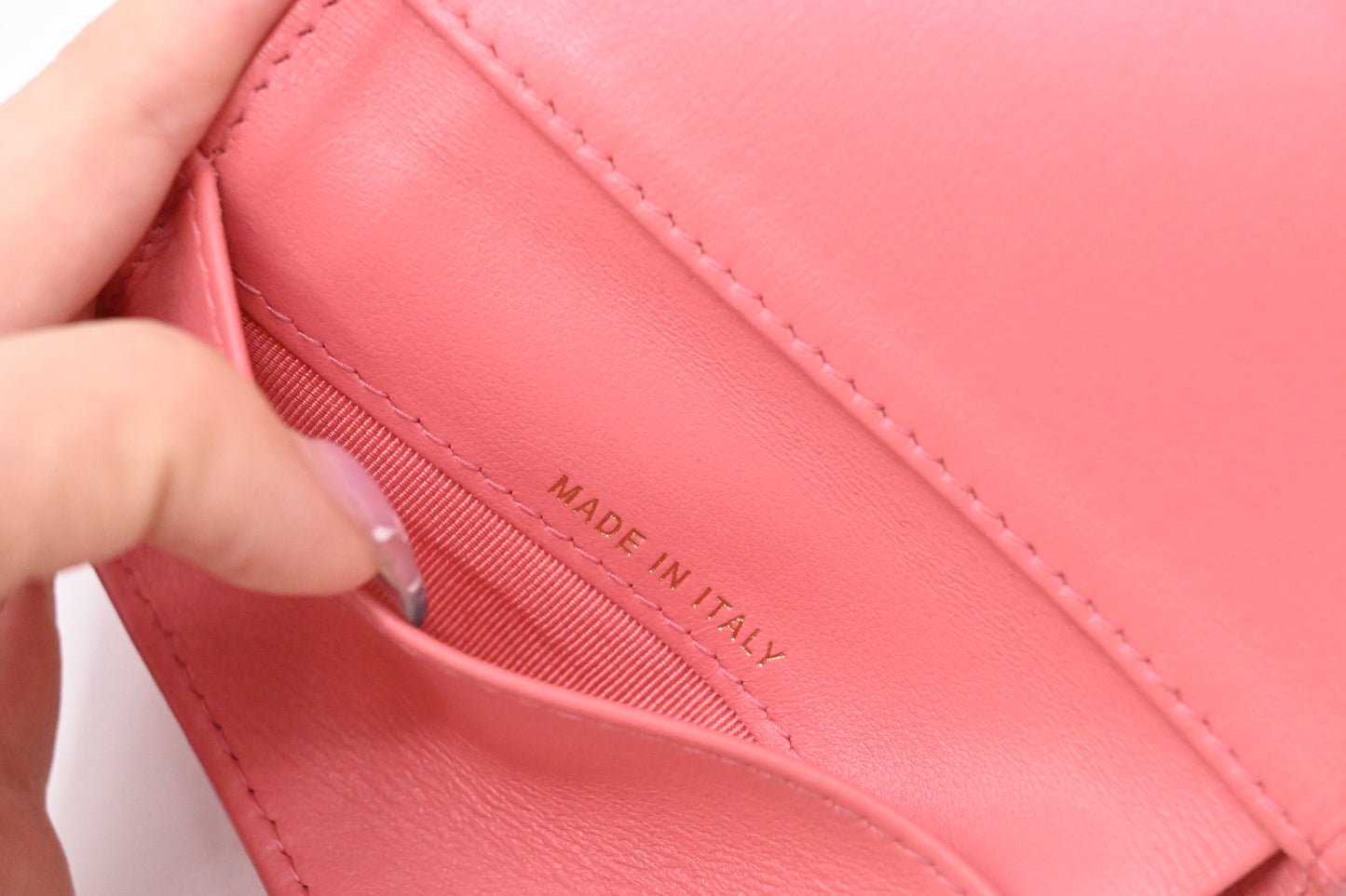 Chanel Compact Wallet in Pink Caviar Matelasse Leather