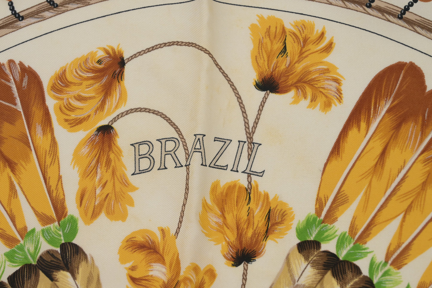 Hermes 'Brazil' Carre 90 in Gray Silk