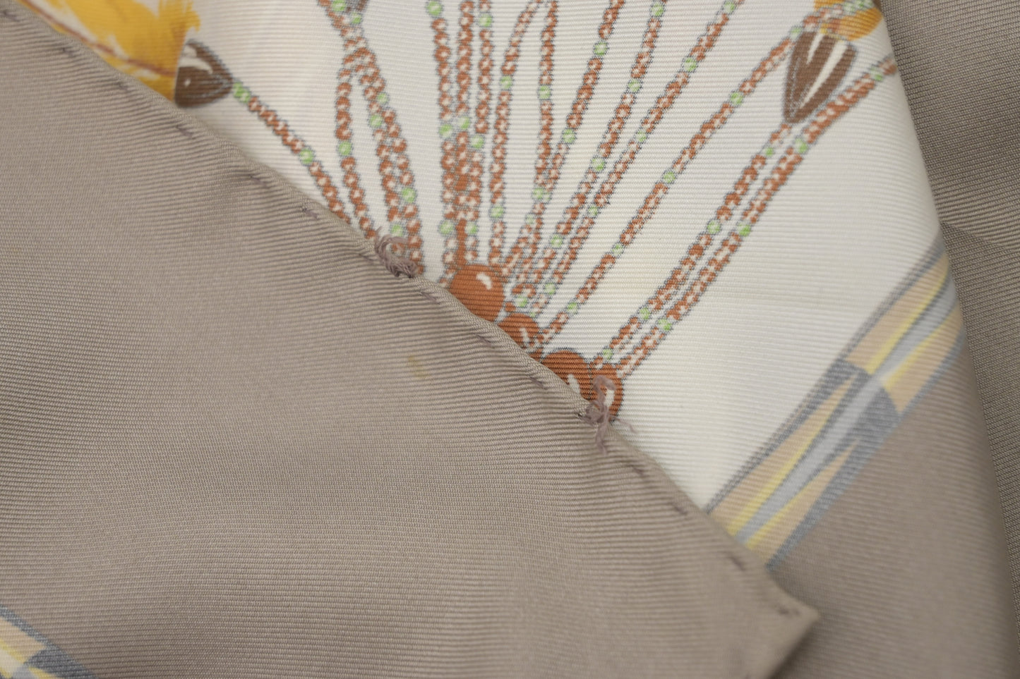 Hermes 'Brazil' Carre 90 in Gray Silk