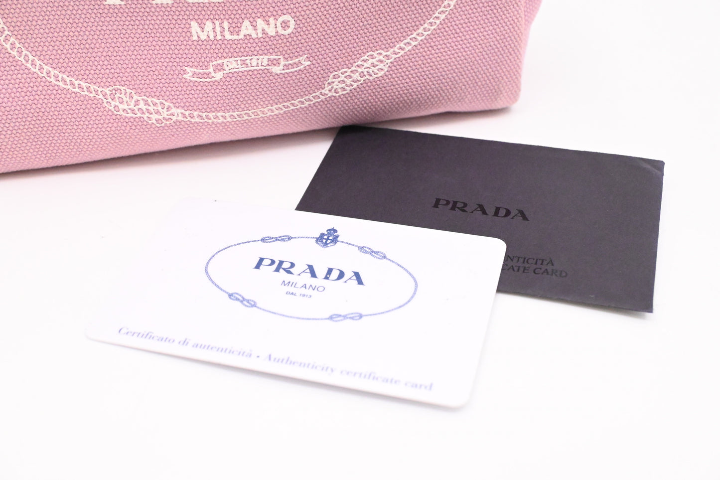 Prada Canapa Zipped Pouch in Pink Canvas