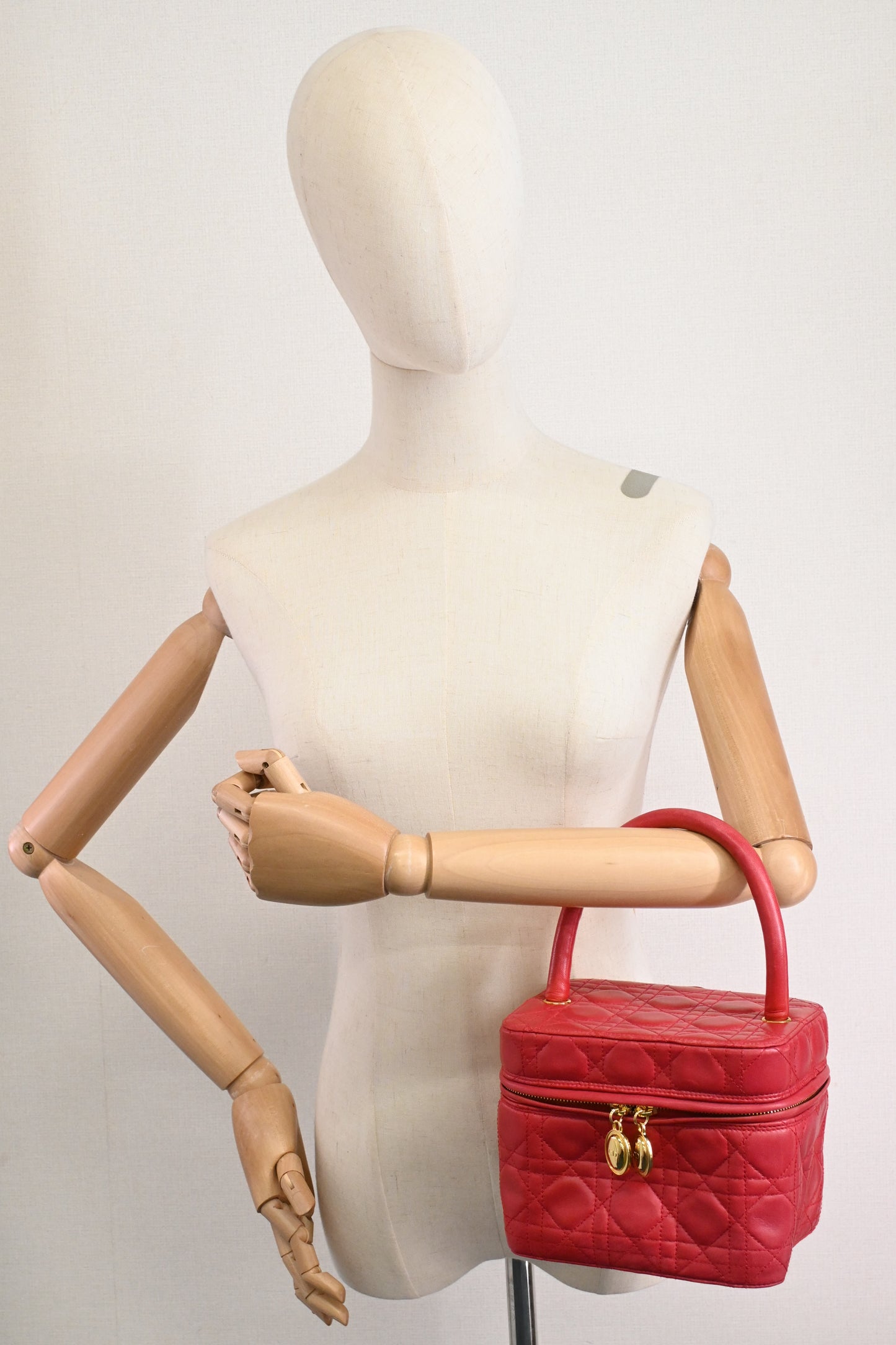 Dior Vanity Bag in Red Cannage Leather