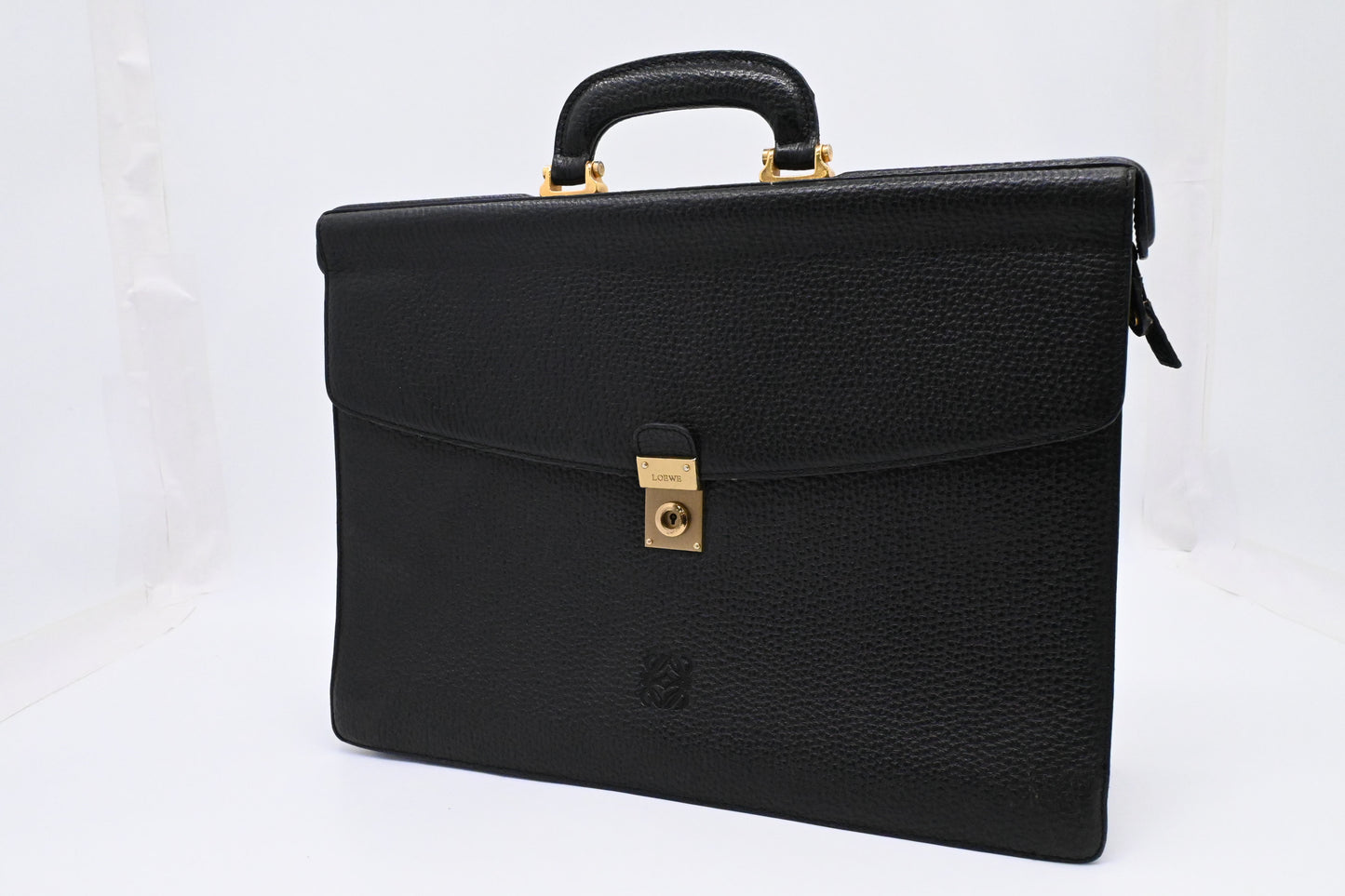 Loewe Anagram Briefcase in Black Leather