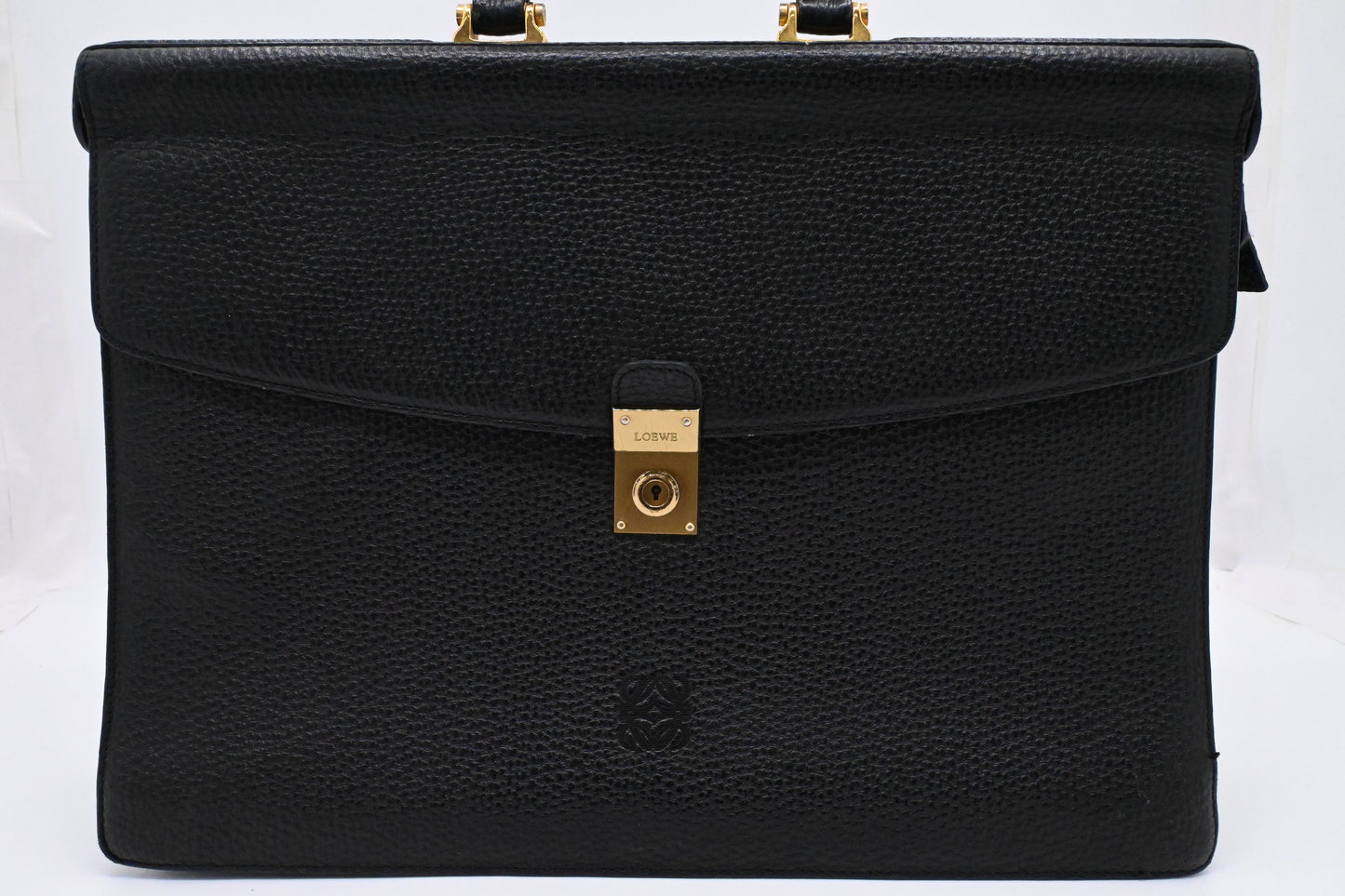 Loewe Anagram Briefcase in Black Leather