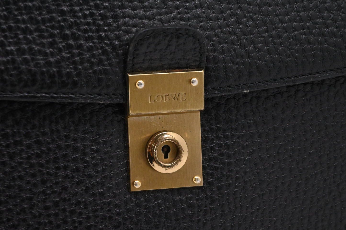 Loewe Anagram Briefcase in Black Leather