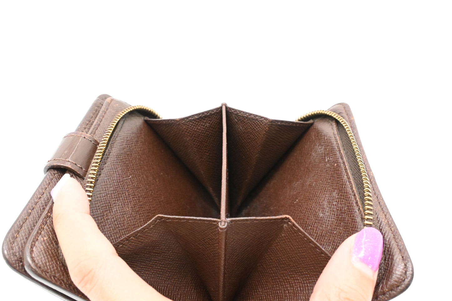 Louis Vuitton Compact Wallet in Damier Ebene Canvas