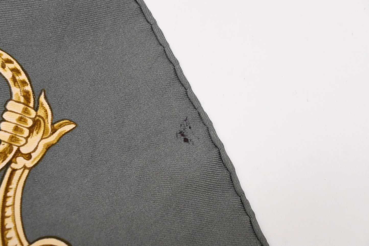 Hermes 'Bride de Cour' Carre 90 in Gray Silk